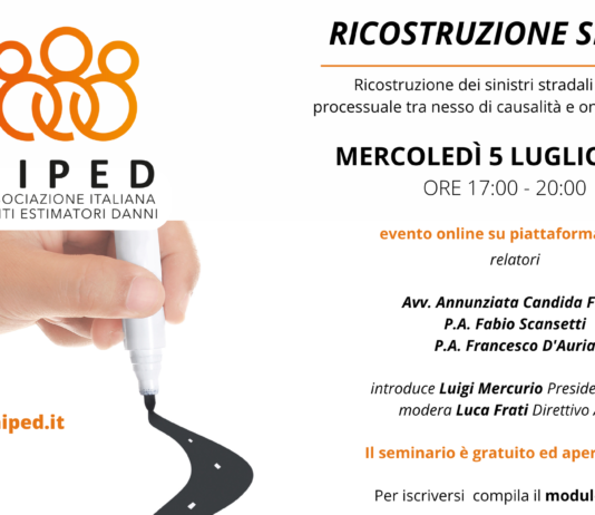 Seminario “Ricostruzione dei sinistri stradali in ambito processuale tra nesso di causalità e onere della prova”