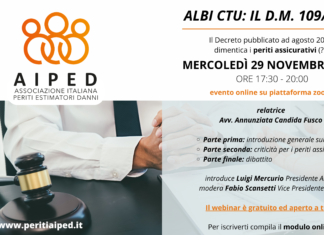 Webinar “Albi CTU: Il D.M. 109/2023 dimentica i periti assicurativi”
