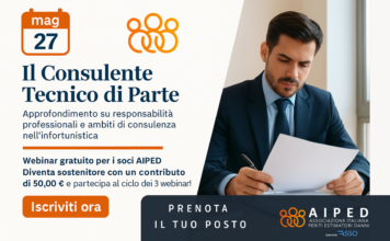 Webinar AIPED: Il Consulente Tecnico di Parte in materia di Infortunistica Stradale